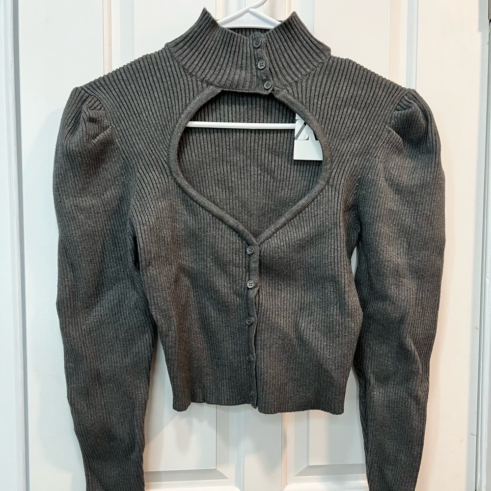 ZARA Cut Out Knit Sweater